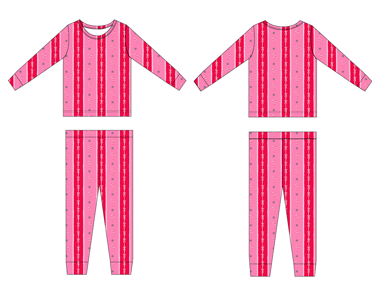 PRE-ORDER: Candy Cane Stripe Bamboo Pajama Set