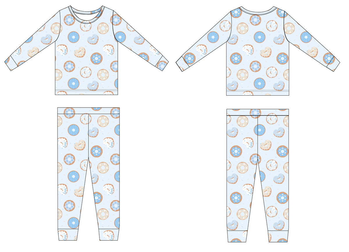 Donut Love Bamboo Pajama Set - Blue