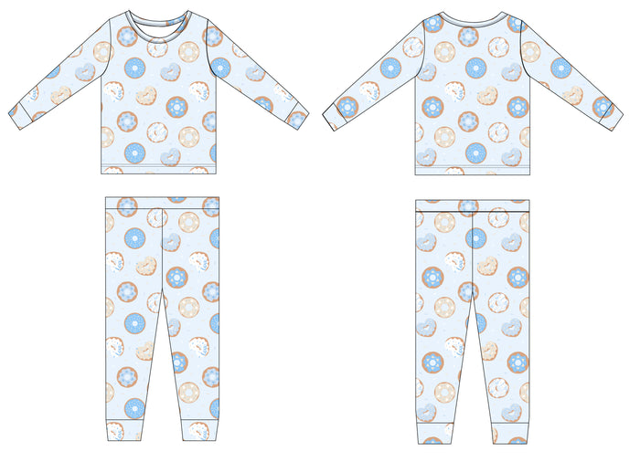 PREORDER: Donut Love Bamboo Pajama Set - Blue