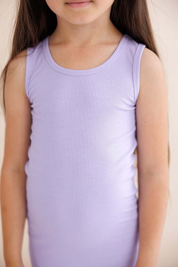 Lavender Ribbed Tank Dress