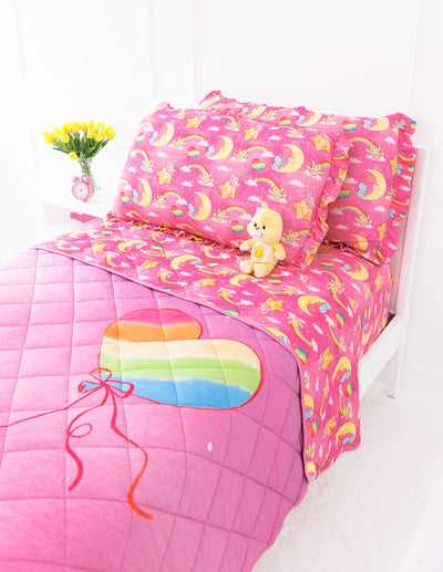 Care Bears Baby™ pink stars ruffle zipper pillowcase set
