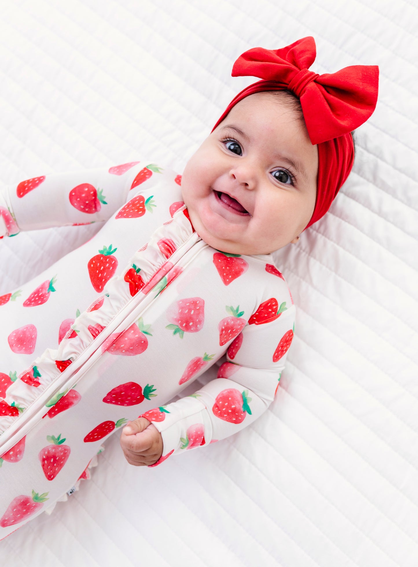 Sweet Strawberry Ruffle Convertible Romper