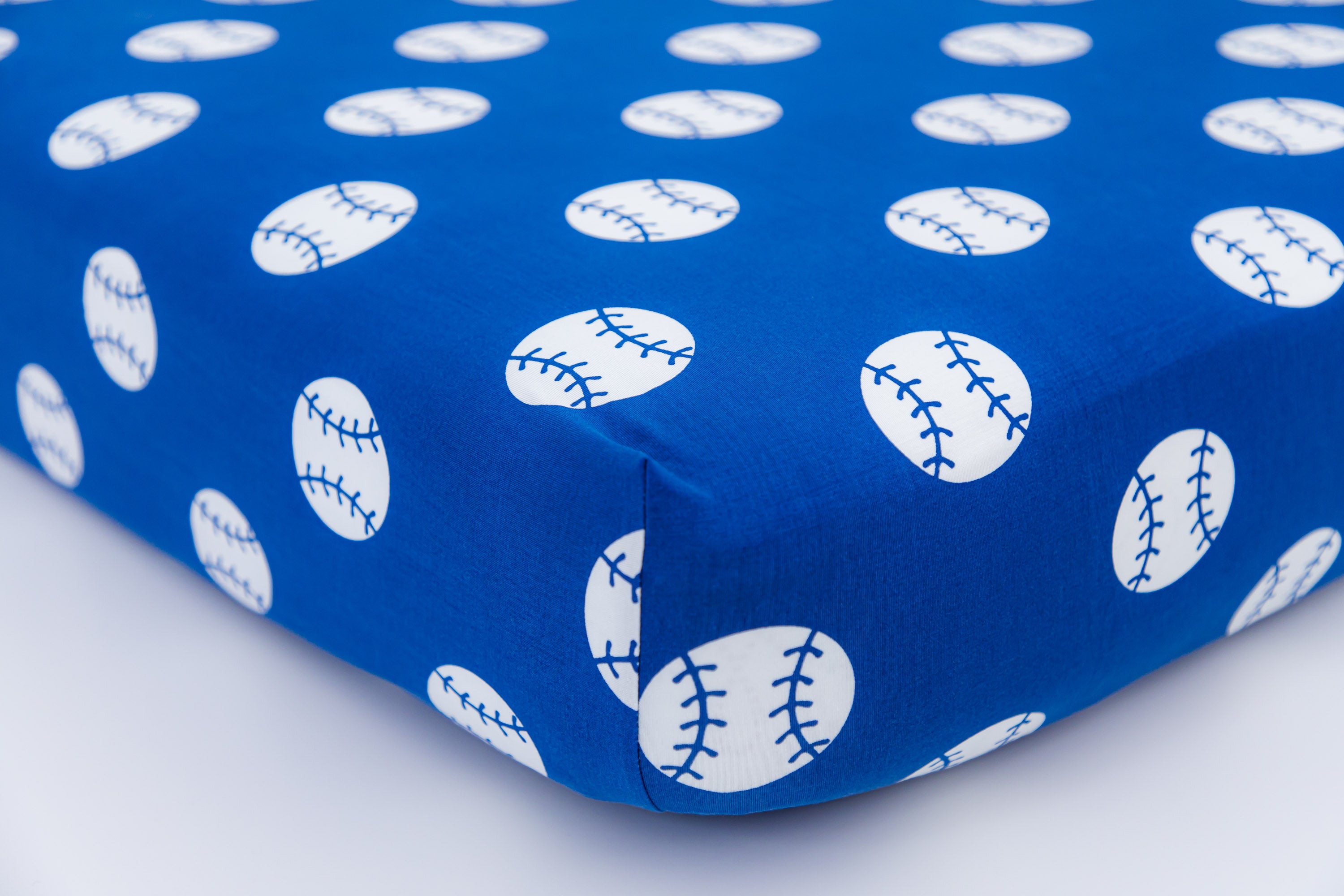 baseball crib sheet BLUE Birdie Bean