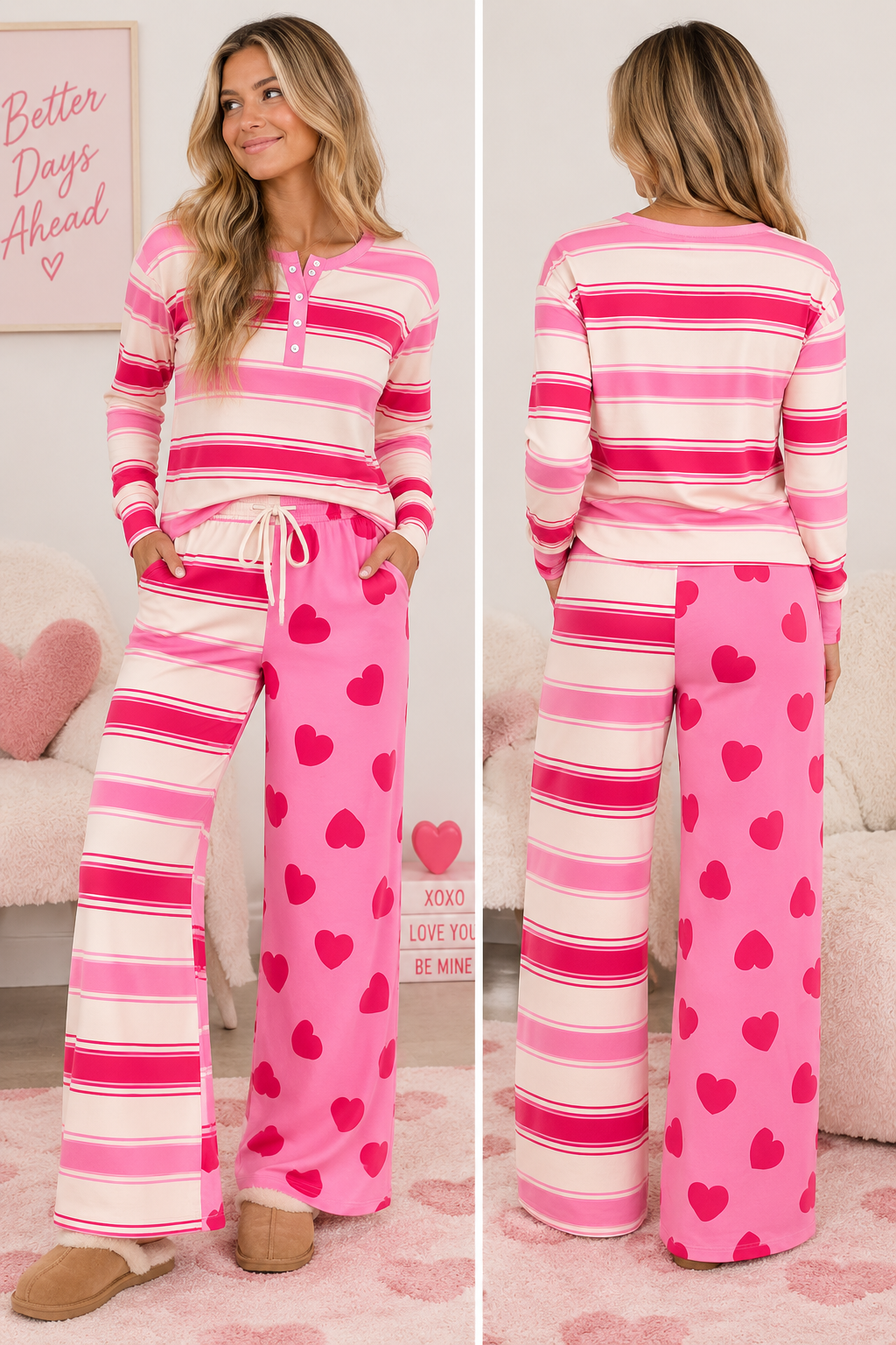 Sweetheart Stripe Women's Lounge Set
