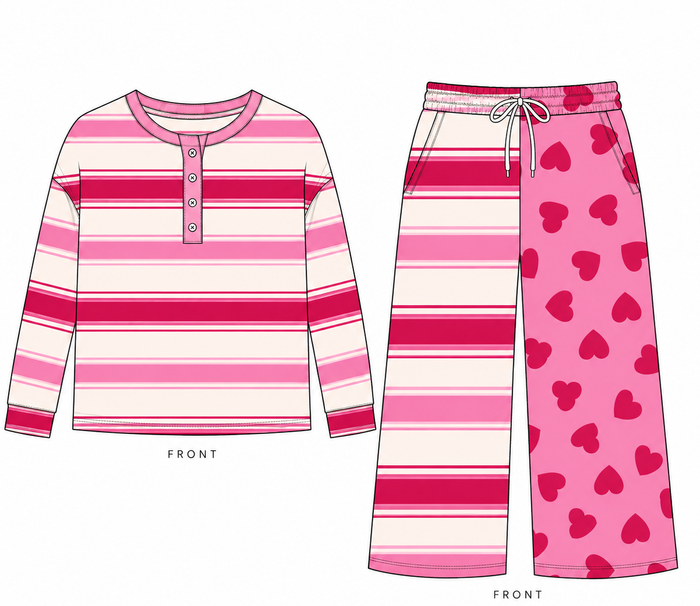 PREORDER: Sweetheart Stripe Women's Lounge Set