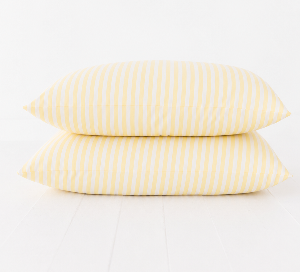 Lemon Stripes Pillowcase Set