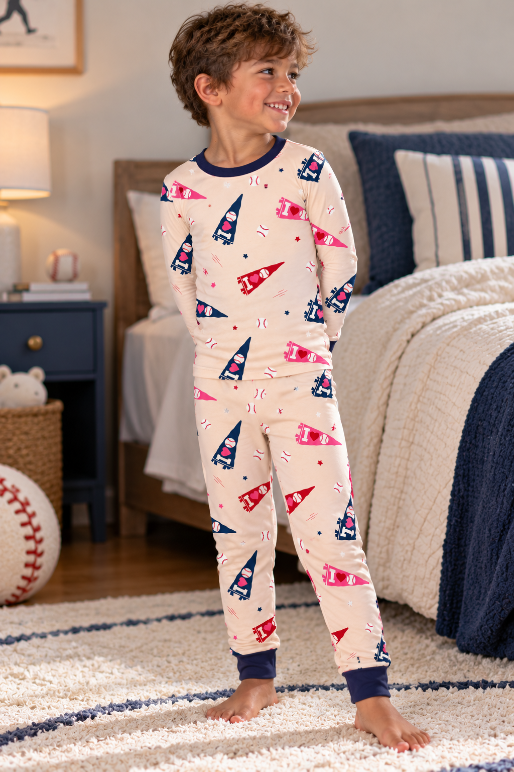 I Love Baseball Bamboo Pajama Set