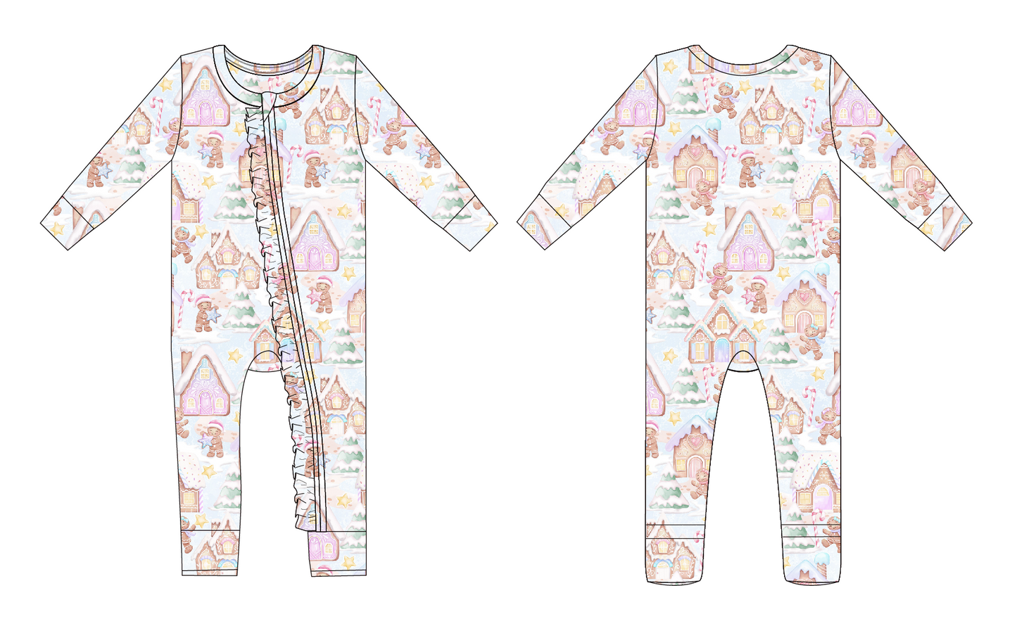 PRE-ORDER: Gingerbread Lane Ruffle Convertible Romper