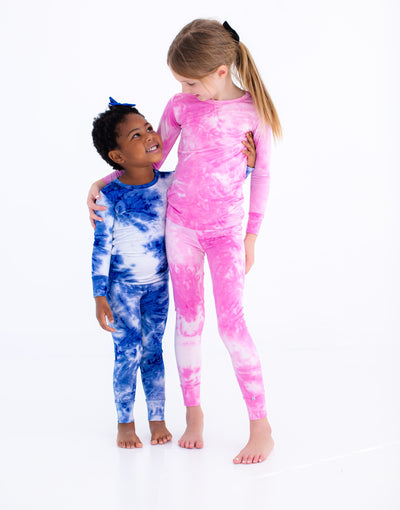 sapphire tie-dye 2-piece pajamas