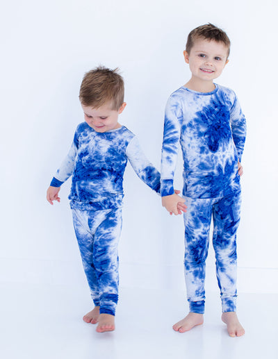 sapphire tie-dye 2-piece pajamas