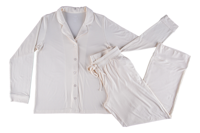 Ivory Ribbed Women's Lounge Set