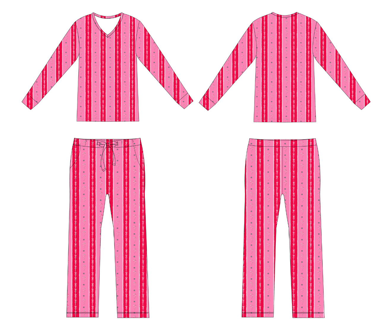 PRE-ORDER: Candy Cane Stripe Women's Lounge Set