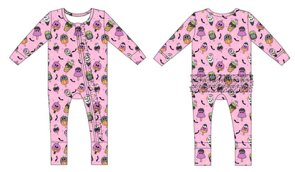 PRE ORDER: Scoops & Spooks Ruffle Convertible Romper