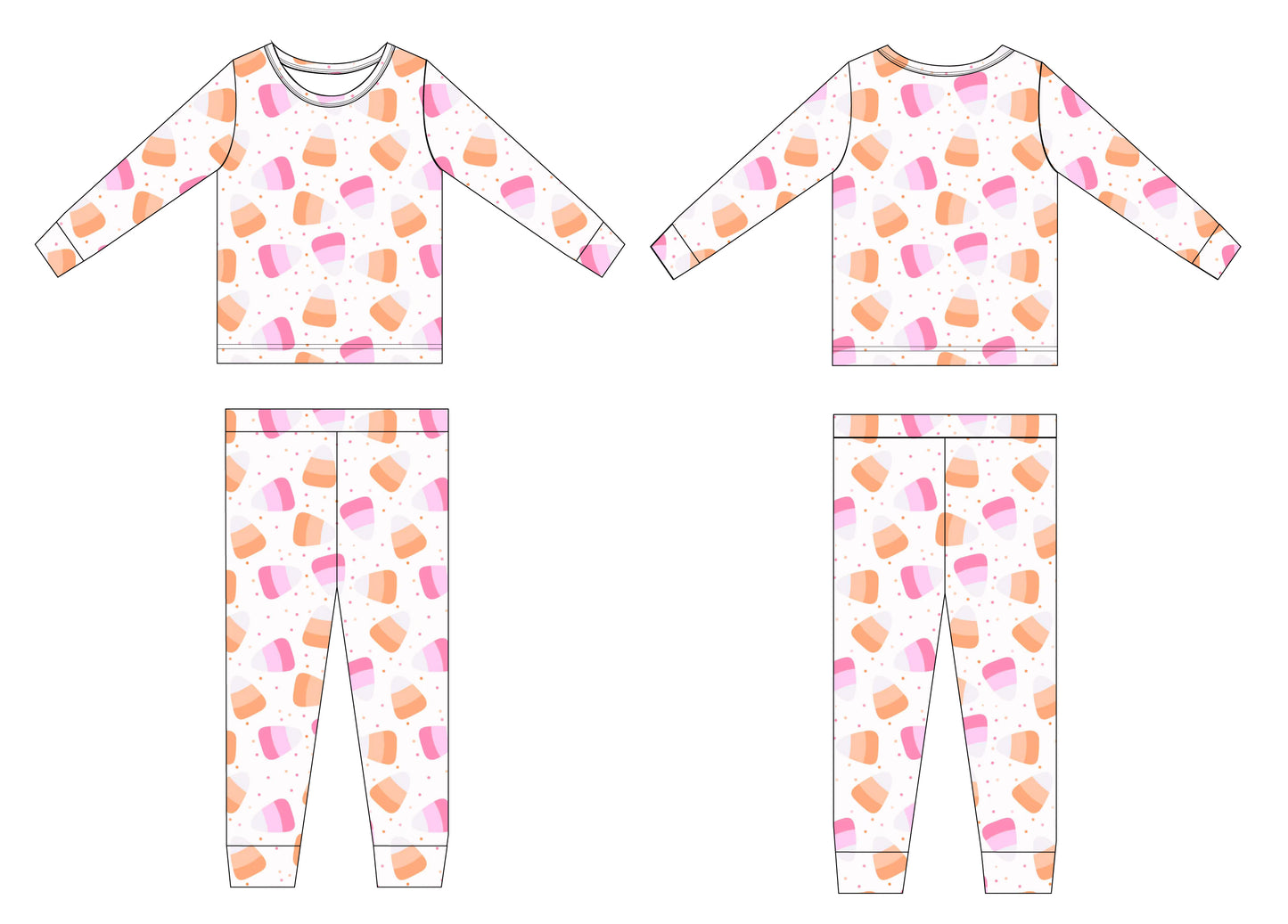 PRE ORDER: Candy Corn Ribbed Bamboo Pajama Set