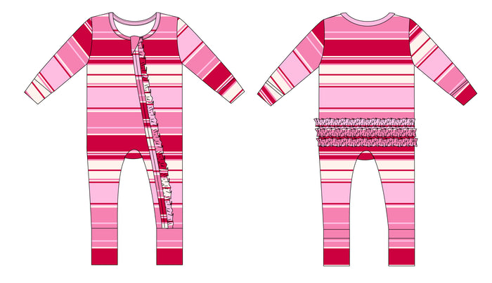 PREORDER: Sweetheart Stripes Ruffle Convertible Romper