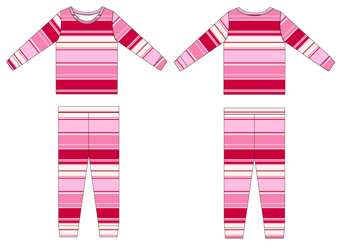PREORDER: Sweetheart Stripes Bamboo Pajama Set