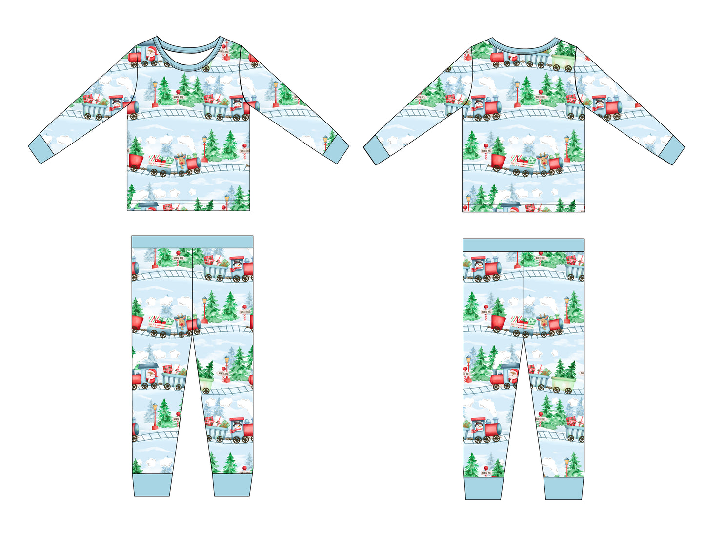 PRE-ORDER: North Pole Express Bamboo Pajama Set