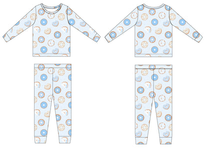 Donut Love Bamboo Pajama Set - Blue