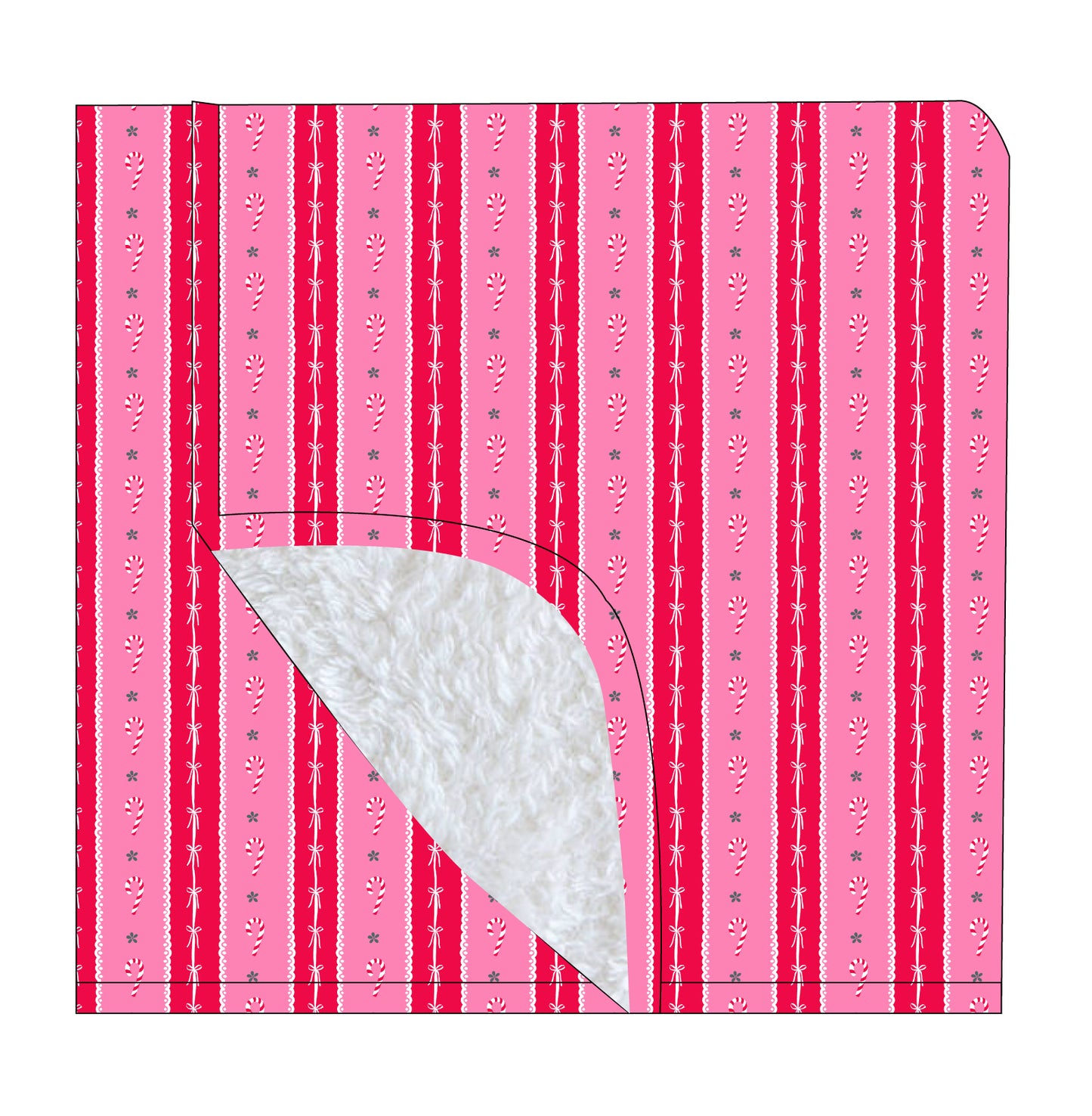 PRE-ORDER: Candy Cane Stripe Plush Blanket