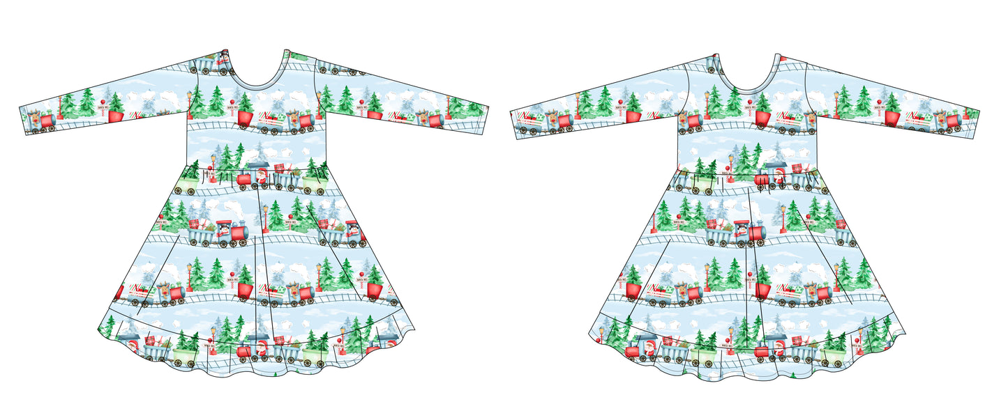 PRE-ORDER: North Pole Express Bamboo Dress