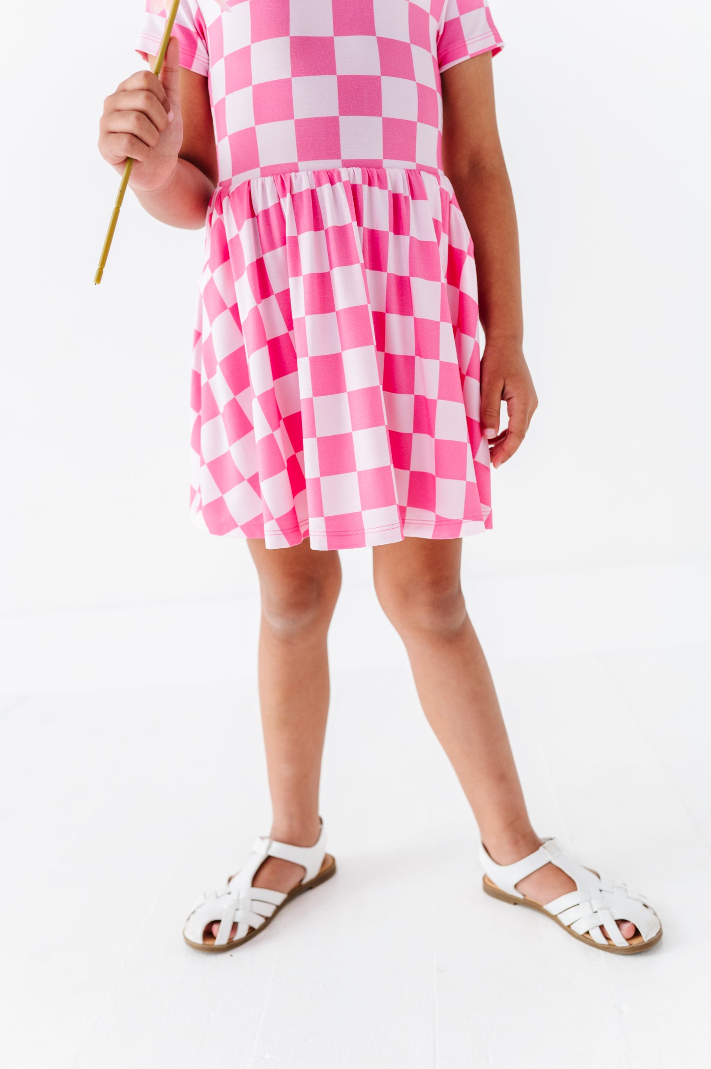 Bubblegum Check Bamboo Dress
