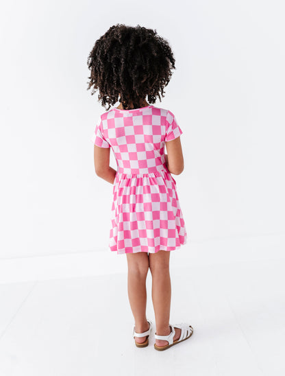 Bubblegum Check Bamboo Dress