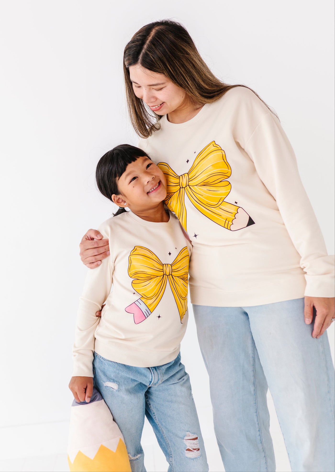 Pencil Bow Crewneck Sweatshirt