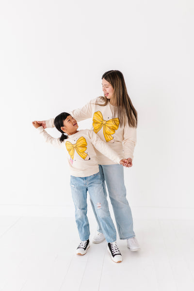 Pencil Bow Crewneck Sweatshirt