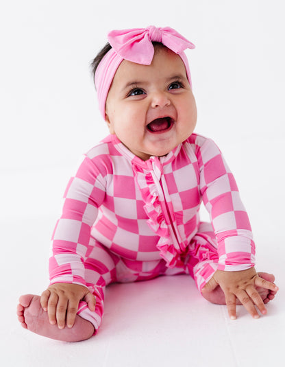 Bubblegum Check Ruffle Convertible Romper