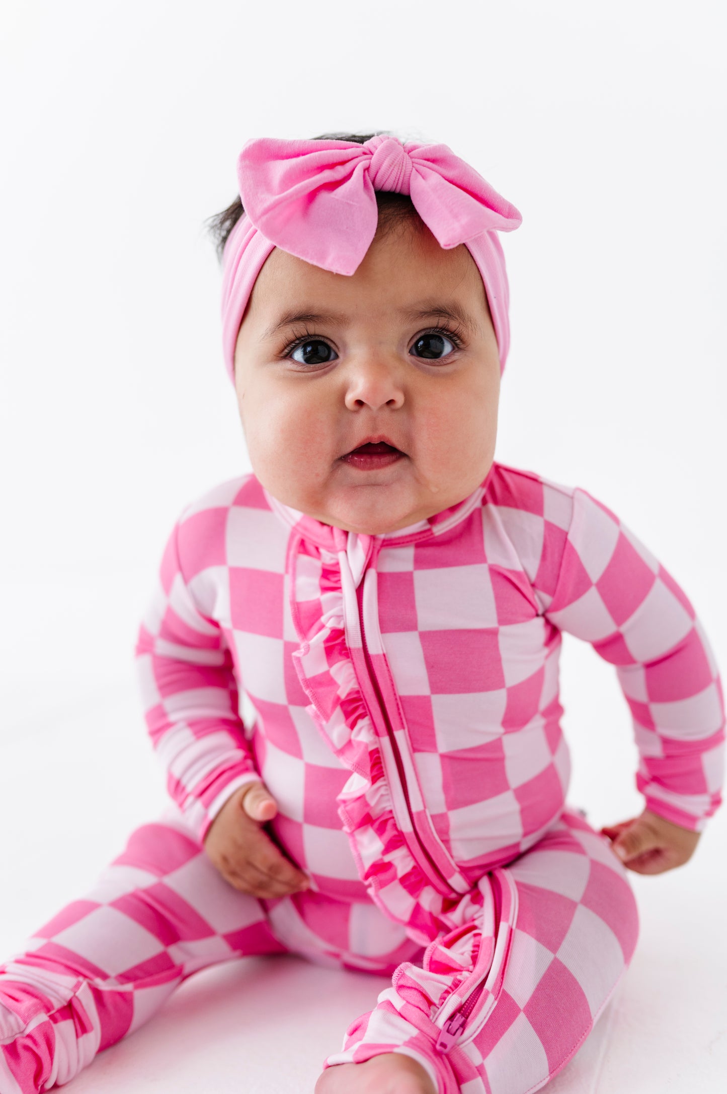 Bubblegum Check Ruffle Convertible Romper