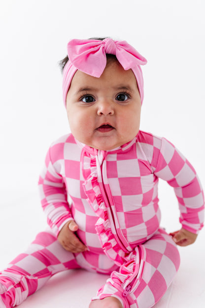 Bubblegum Check Ruffle Convertible Romper