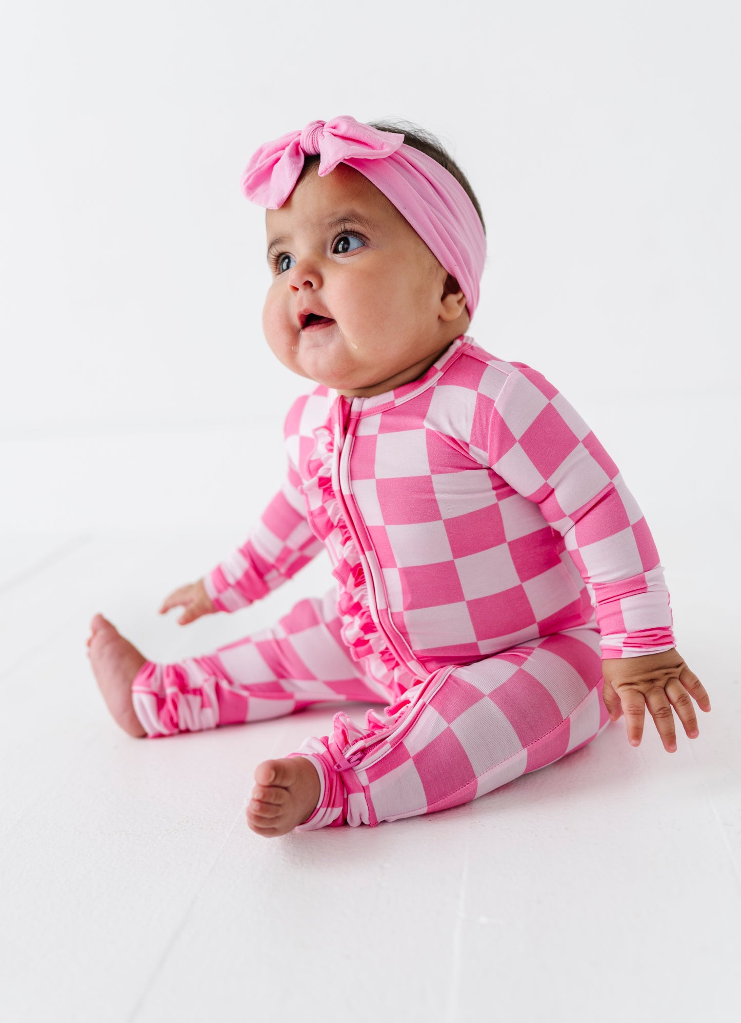 Bubblegum Check Ruffle Convertible Romper