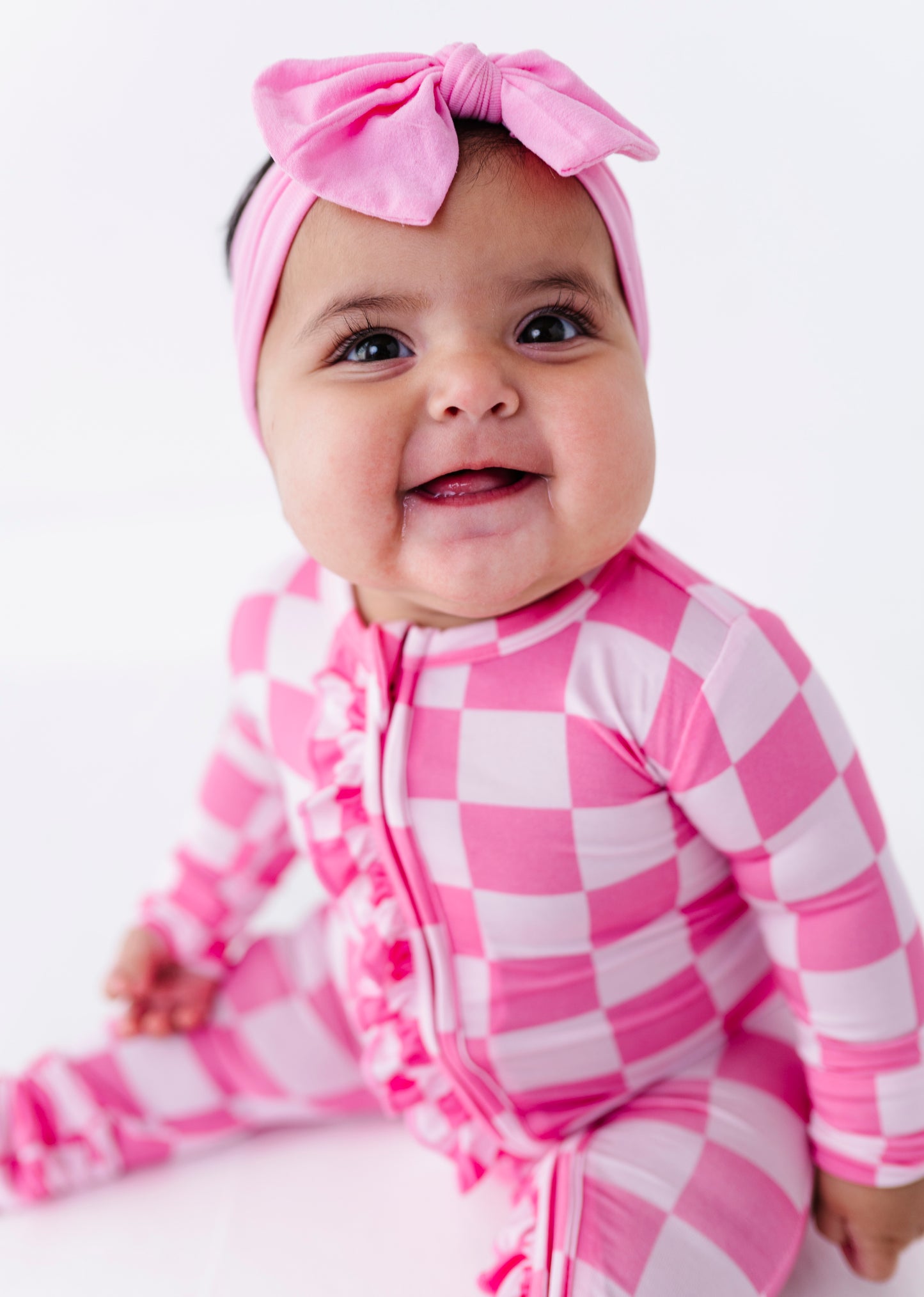 Bubblegum Check Ruffle Convertible Romper