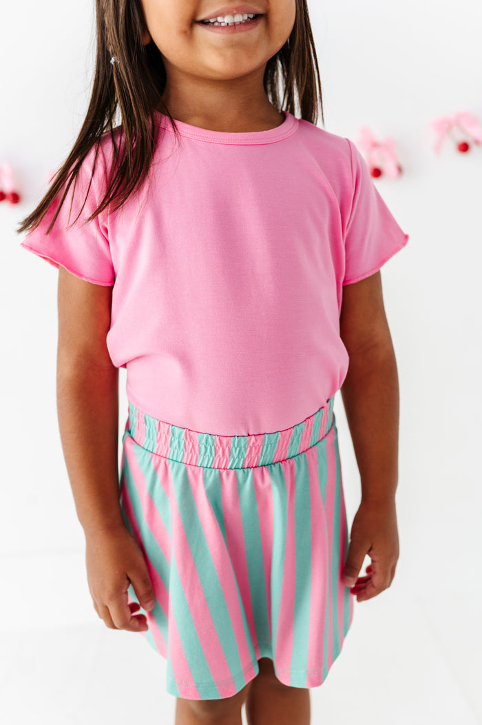 Petal Pink Lettuce Hem Top
