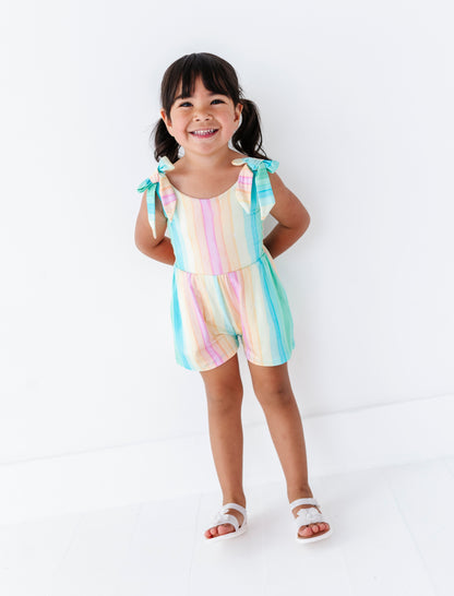 Rainbow Stripe Short Romper