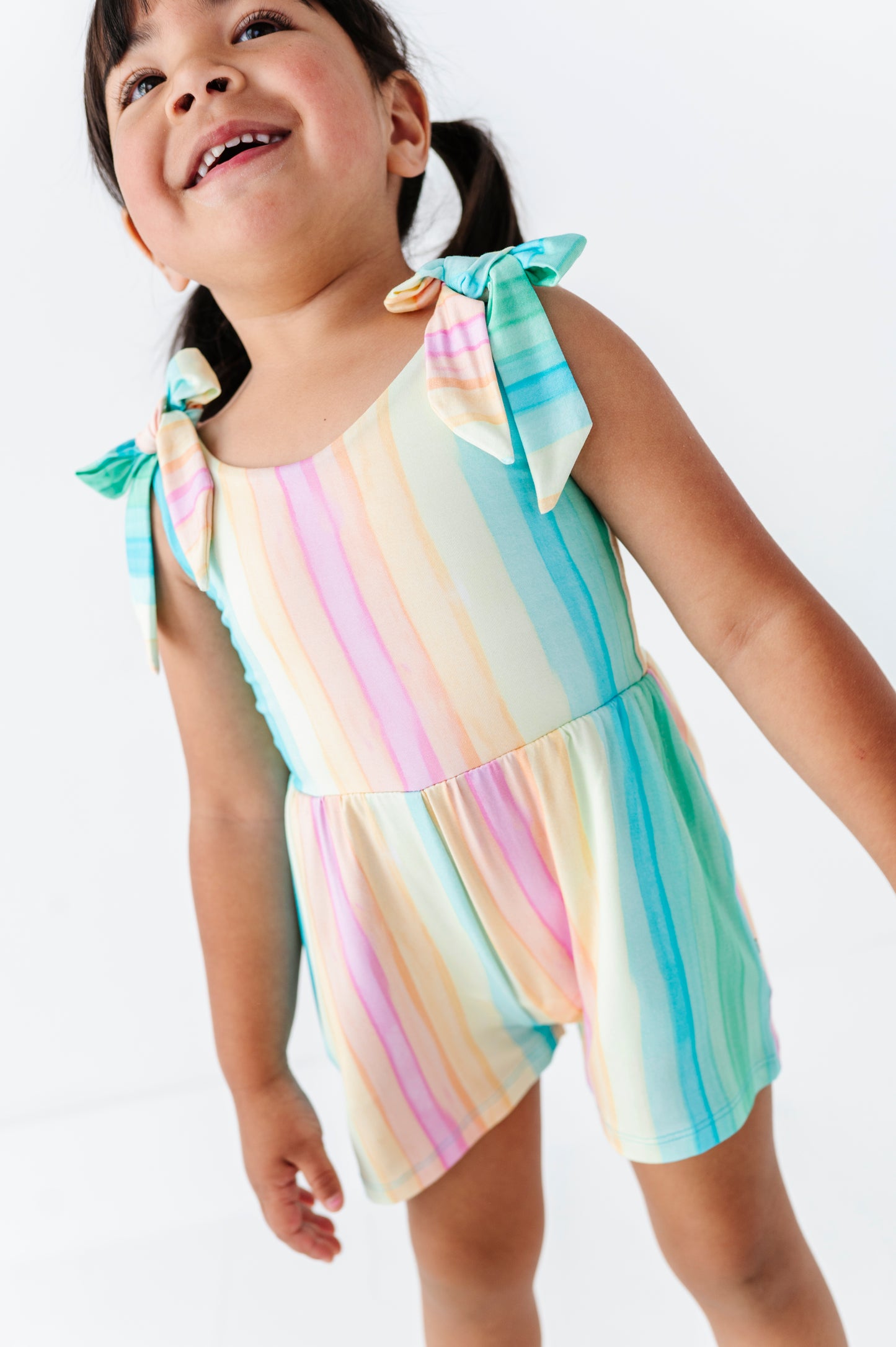 Rainbow Stripe Short Romper