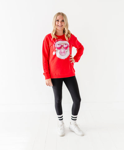 Bubblegum Santa Crewneck Sweatshirt - ADULT