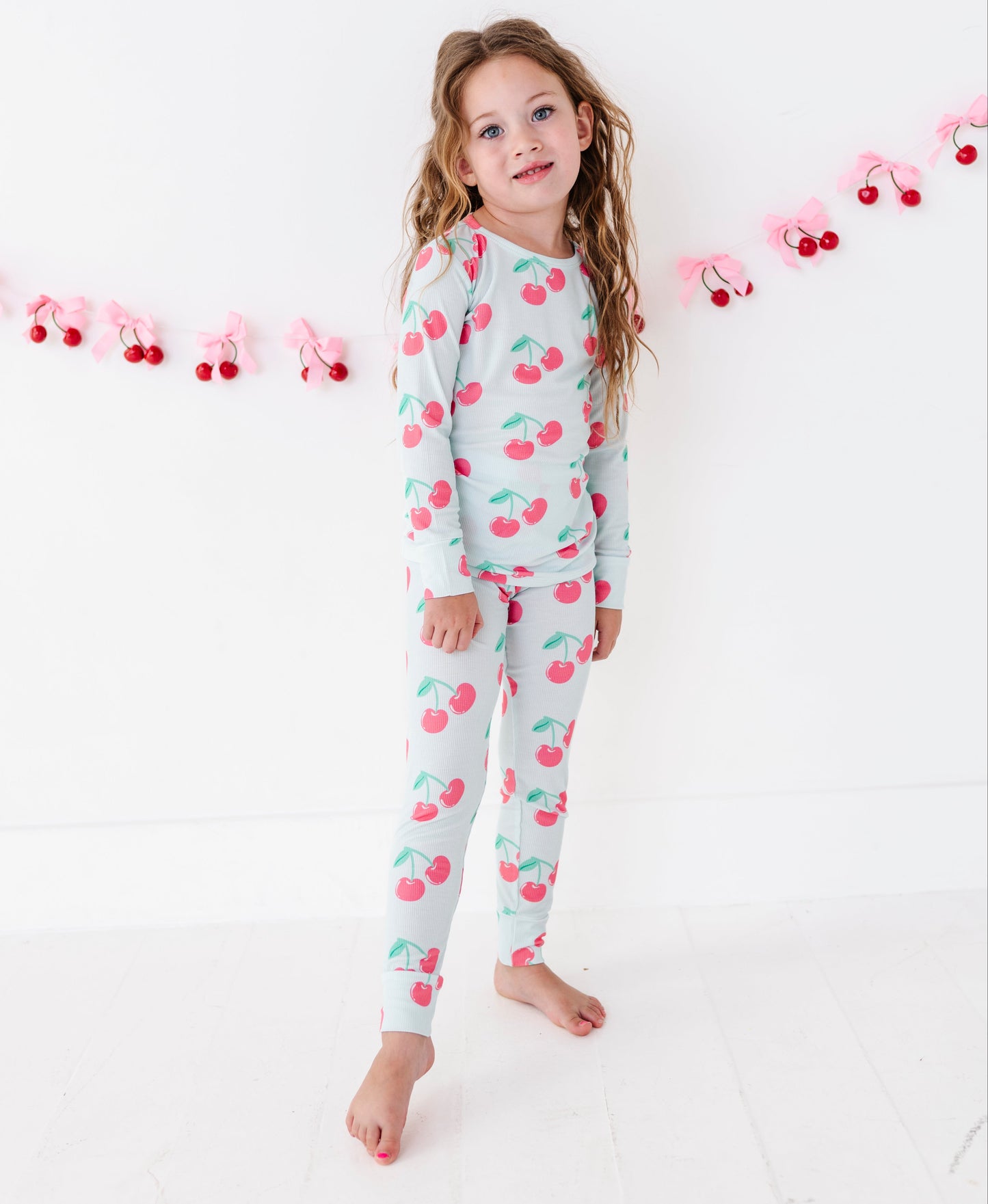 Cherry Ribbed Bamboo Pajama Set