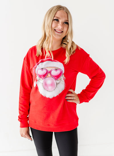 Bubblegum Santa Crewneck Sweatshirt - ADULT
