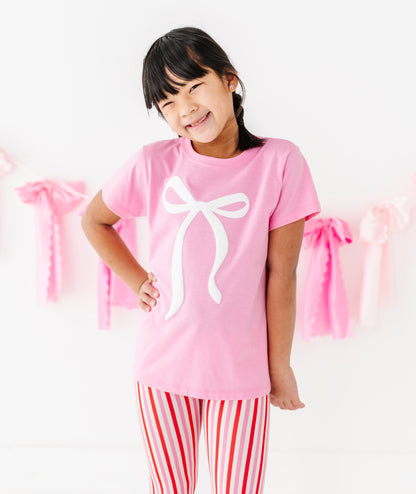 Pink Puff Bow T-Shirt : YOUTH