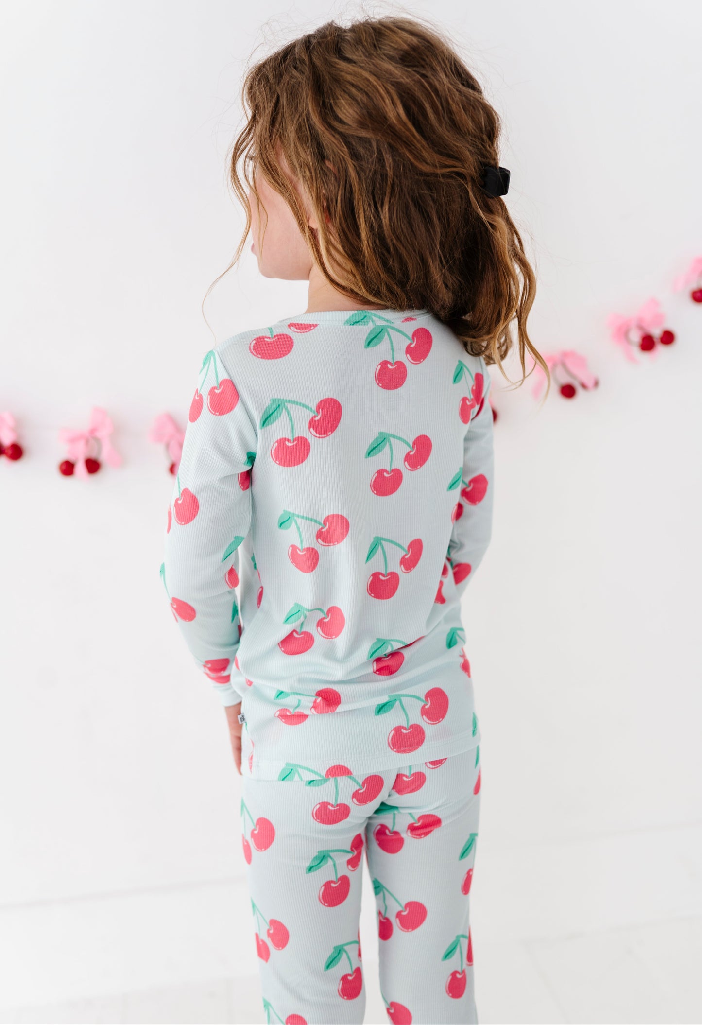 Cherry Ribbed Bamboo Pajama Set