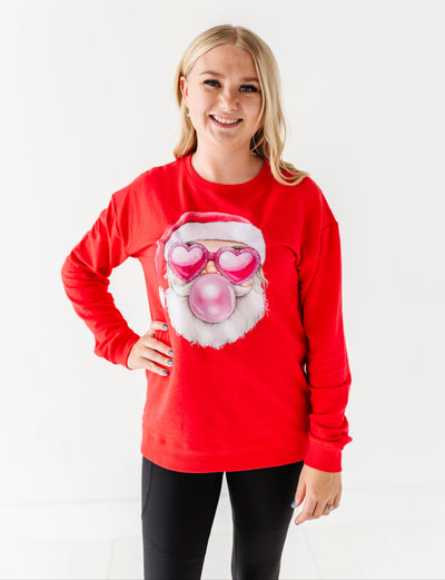 Bubblegum Santa Crewneck Sweatshirt - ADULT