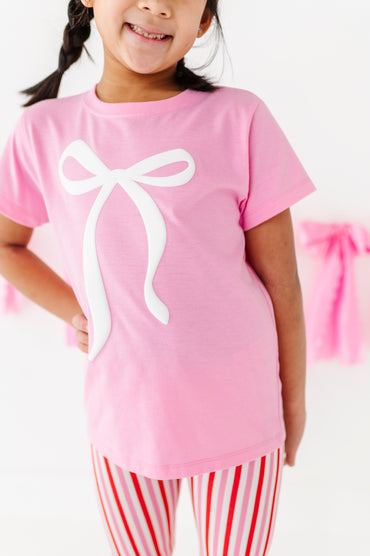 Pink Puff Bow T-Shirt : YOUTH