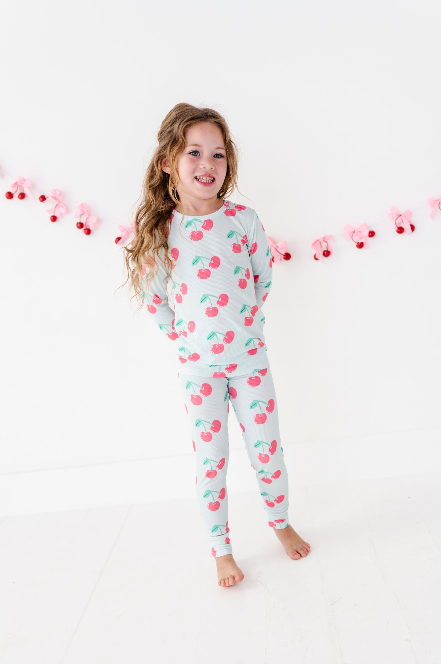 Cherry Ribbed Bamboo Pajama Set