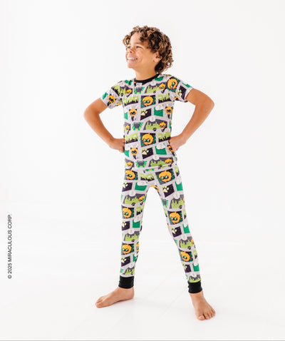 Miraculous™ Chibi 2-Piece Pajamas : CAT NOIR - SHORT SLEEVE - SHIPS WITHIN 2 WEEKS