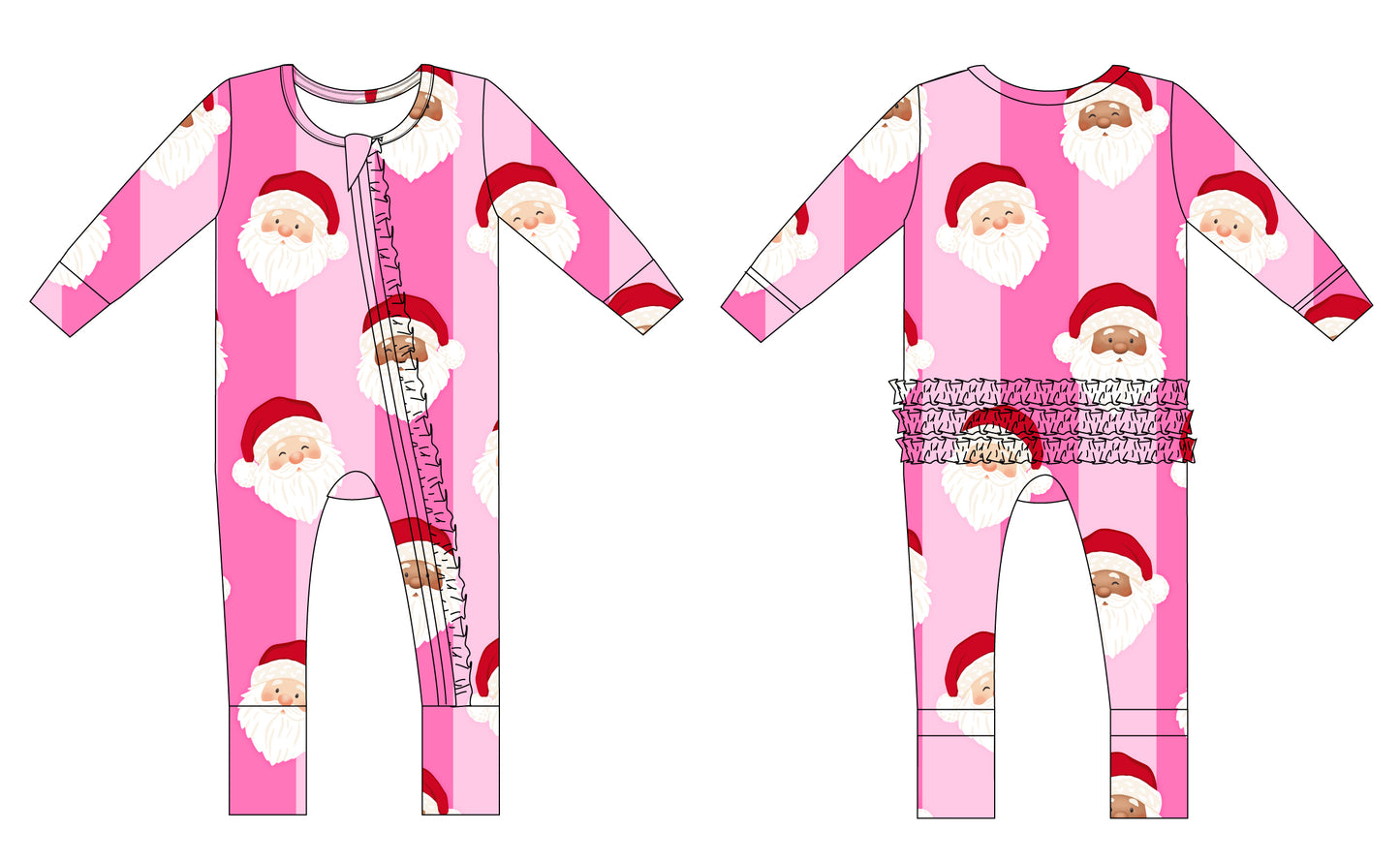 PRE-ORDER: St. Nick Stripes Ribbed Ruffle Convertible Romper