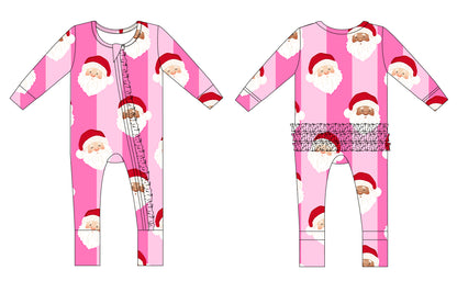 PRE-ORDER: St. Nick Stripes Ribbed Ruffle Convertible Romper