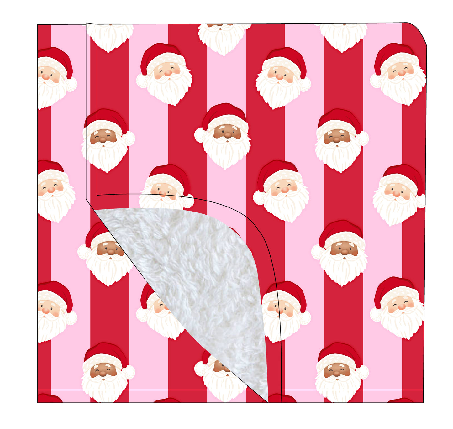 PRE-ORDER: St. Nick Stripes Ribbed Throw Blanket- RED