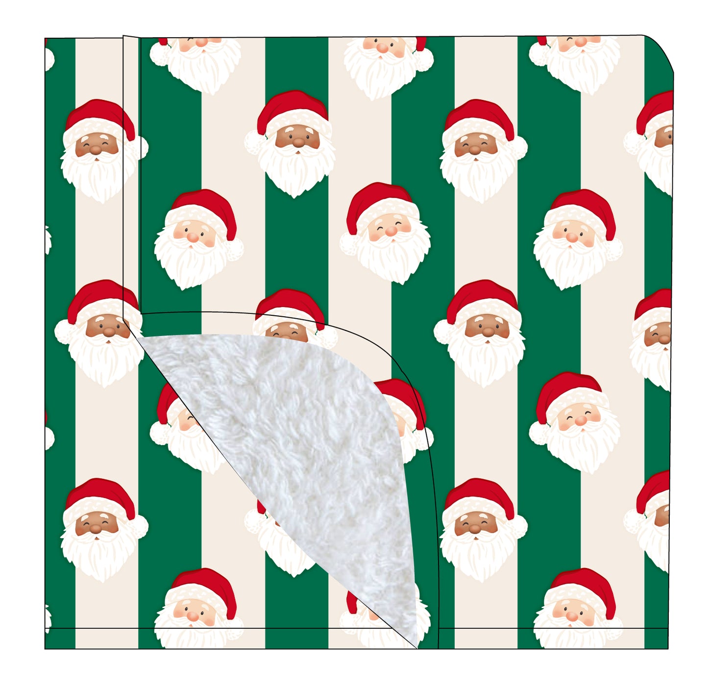 PRE-ORDER: St. Nick Stripes Ribbed Throw Blanket- GREEN