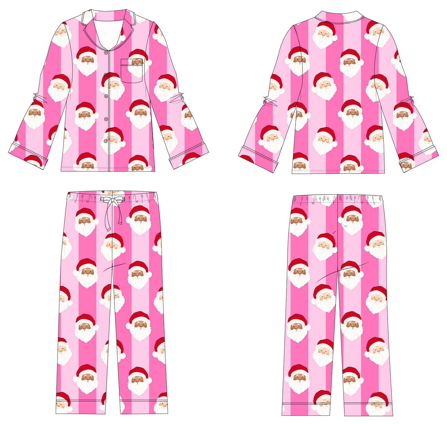 PRE-ORDER: St. Nick Stripes Ribbed Women's Lounge Set - PINK